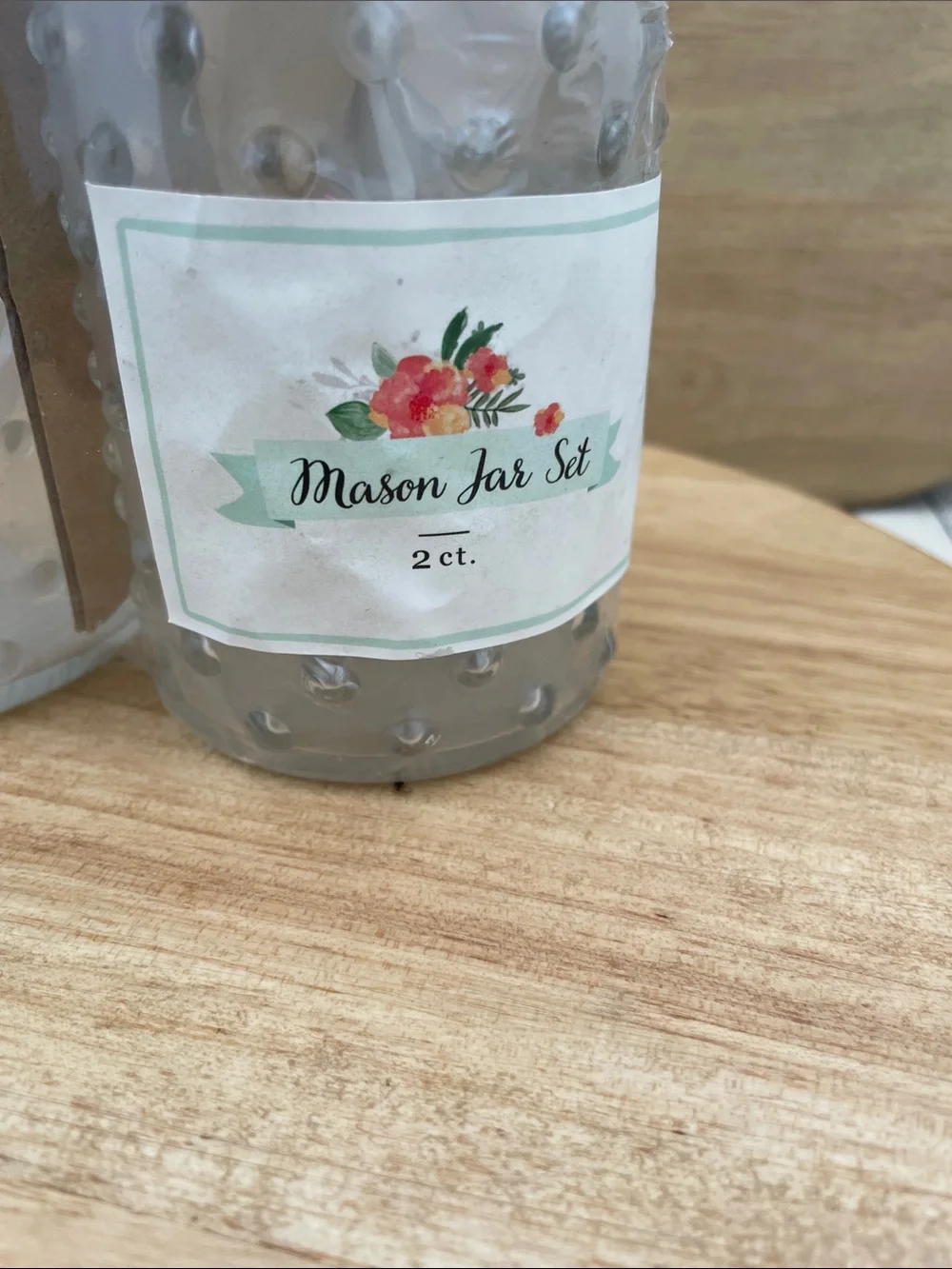 SALE! NWT Mason Jar Style Textured Glass Tumbler Set - Gray (2 ct)